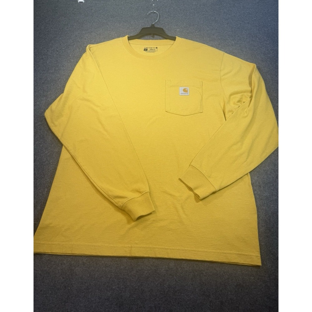 Carhartt K126 Loose Fit Long-Sleeve Pocket T-Shirt Size L Yellow
